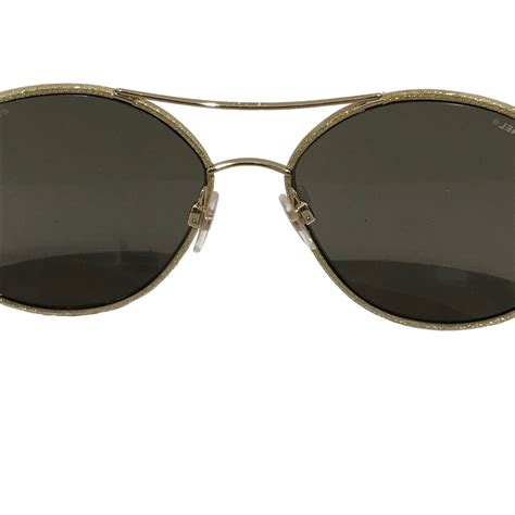 chanel 4228q 125 5a 56|CHANEL 4228Q C125/5a Gold and Black Frames Gold Lens Pilot .